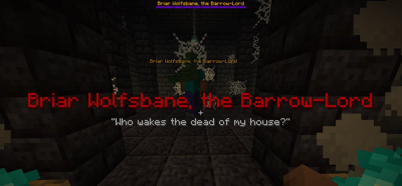 The boss Briar Wolfsbane, the Barrow-Lord, in a dark crypt